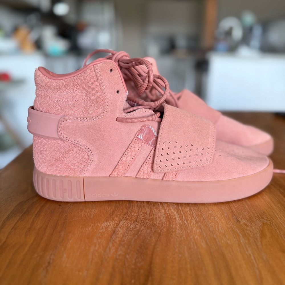 Adidas Tubular High-Top Sneakers in Salmon Pink